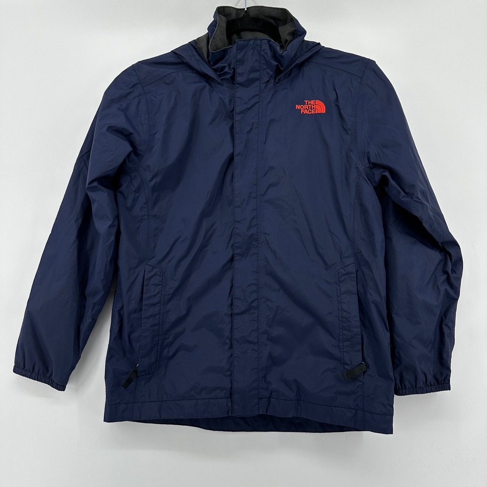 The North Face Boys Resolve Reflective Jacket Navy Blue HyVent Size M 10/12 CF3L